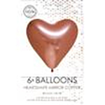 Hjerteformede Latexballoner Kobber