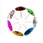 Metalliske Parasol Drinkspinde Multi