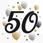 50 Års Balloner Servietter
