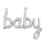 Stor Baby Folieballon Sølv