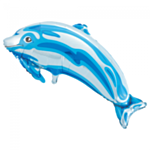 Delfin Folieballon Lyseblå