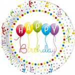 Happy Birthday Paptallerkener Multifarvede