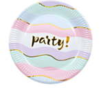 Party Tallerkener Pastel/Guld