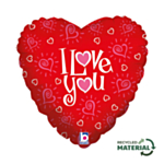 Hjerte I Love You Folieballon Rød