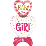 Baby Girl Hjerte Folieballon