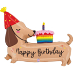 Gravhund Happy Birthday Folieballon
