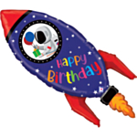 Raketskib Happy Birthday Folieballon