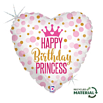 Happy Birthday Prinsesse Hjerte Folieballon