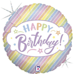 Happy Birthday Pastel Regnbue Folieballon
