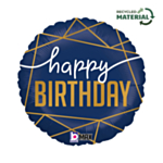 Happy Birthday Folieballon Blå