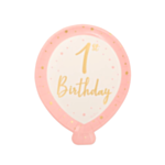 1 Års Fødselsdag Paptallerkner Rosa