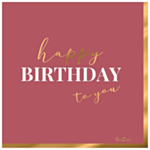 Happy Birthday To You Servietter Pink