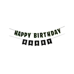 Happy Birthday Banner Grøn/Sort