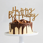 Happy Birthday Akryl Kagetopper Guld