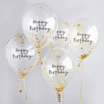 Happy Birthday Konfetti Balloner Guld