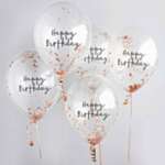 Happy Birthday Konfetti Balloner Rosaguld