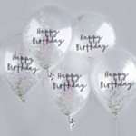 Happy Birthday Konfetti Balloner Iriserende