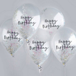 Happy Birthday Konfetti Balloner Iriserende