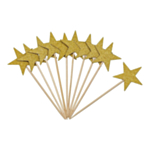 Glitter Stjerne Kagepinde Guld