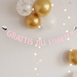 Grattis Till Studenten Guirlande Lyserød