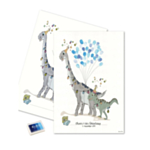 Dinosaur Fingeraftryk Plakat Blå