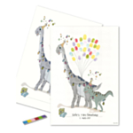 Multifarvet Fingeraftryk Plakat Dino