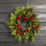 Kunstig Nålekrans Med Bær