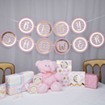 Babyshower Guirlande Lyserød
