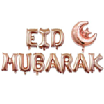 Eid Mubarak Rosaguld Folie Balloner