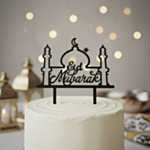 Eid Mubarak Moske Kagetoppe Sort Papir