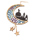 Eid og Ramadan Sort Moske Træ Ophæng