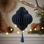Julepynt Honeycomb Drop Navyblå