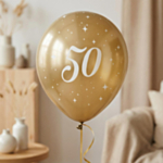 50 Års Balloner Guld