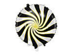 Rund Bolsje Folieballon Sort/Hvid