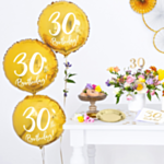 Rund 30th Birthday Folieballon Guld