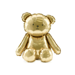 Teddybjørn Folieballon Guld