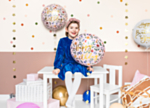 Rund Happy Birthday Blomstret Folieballon