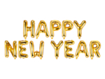 Happy New Year Folieballoner Guld