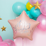 Stjerne Happy Birthday Folieballon Sartrosa