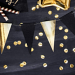 Vimpelguirlande Sort/Guld