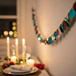 Metalliske Cirkler Guirlande Bordeaux/Turkis