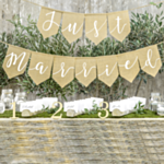 Just Married Jute Flagguirlande