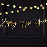 Happy New Year Guirlande Guld