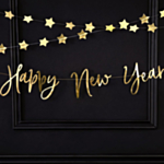 Happy New Year Guirlande Guld