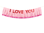 I Love You Guirlande Lyserød