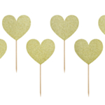 Hjerte Madpinde Glitter Guld