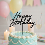 Happy Birthday Akryl Kagetopper Sort