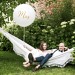 Mrs Kæmpe Ballon Hvid/Guld