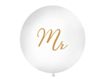 Mr Kæmpe Ballon Hvid/Guld