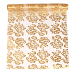 Barokmønstret Organza Stofrulle Guld/Sølv